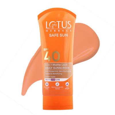 LOTUS HERBALS Sunscreen - SPF 40 PA+++ SafeSun 3in1 Matte Look Daily Tinted sunscreen(50 g)
