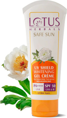 LOTUS HERBALS Sunscreen - SPF 50 PA+++ Safe Sun UV Shield Whitening Gel Cream Sunscreen SPF 50 PA +++(100 g)