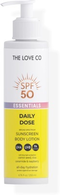 THE LOVE CO Sunscreen - SPF 50 PA++++ Sunscreen Body Lotion, UVA/UVB Protection, Hydration & Skin Repair(200 ml)