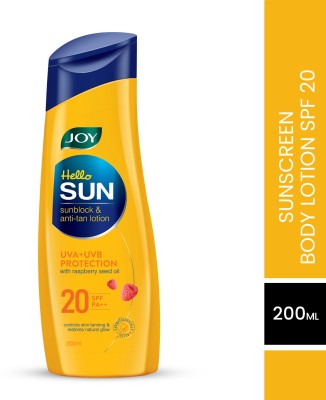 Joy Sunscreen - SPF 20 PA++ Hello Sun Sunblock & Anti-Tan Lotion Sunscreen With UVA+UVB Protection(200 ml)