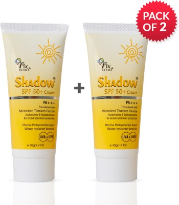 Fixderma Sunscreen - SPF 50+ PA+++ Shadow Sunscreen SPF 50+ Cream, Sunscreen for Dry Skin, Pack Of 2(80 g)