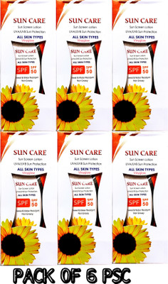 VINYGLOW Sunscreen - SPF 50 PA++ SUN C ARE SUN SCREEN LOTION UVA/UVB/SUN PROTECTION 50ML PACK OF 6 PSC(300 ml) VINYGLOW Sunscreen - SPF 50 PA++ SUN C ARE SUN SCREEN LOTION UVA/UVB/SUN PROTECTION 50ML PACK OF 6 PSC(300 ml)