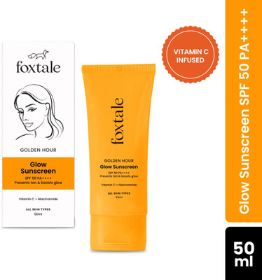 Foxtale Sunscreen - SPF 50 PA+++ Glow Sunscreen with Vitamin C & Niacinamide for a Dewy Glow(50 ml)