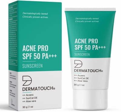 Dermatouch Sunscreen - SPF 50 PA+++ Acne Pro SPF 50 PA+++ Sunscreen | Non-acnegenic | UVA-UVB Protection(30 g)