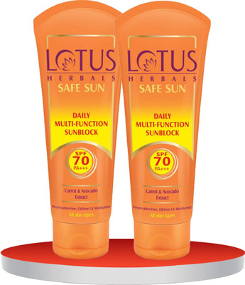 LOTUS HERBALS Sunscreen - SPF 50 PA+++ Safe Sun Multi-Function Sunscreen(120 g)