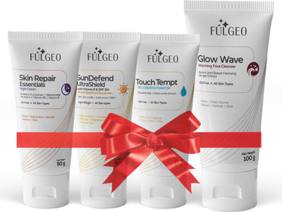 FULGEO Sunscreen - SPF 50 Complete Skincare Bundle Touch Tempt Gel Cream Hydrator Glow Wave Warming Face(500 g)