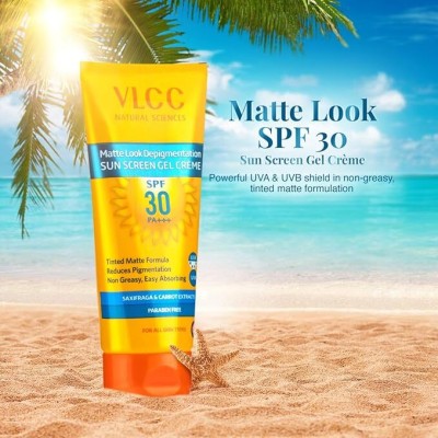 VLCC Sunscreen - SPF 30 PA+++ Matte Look Spf 30 PA++Sunscreen Gel Crème-100g + 25g, Broad Spectrum Protection.(125 ml)