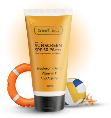 SCIENTIFIQUE Sunscreen - SPF 50 PA+++ Sunscreen SPF 50 PA+++ with Vitamin E, UVA/UVB Protection, Anti-Ageing, 50g(50 g)