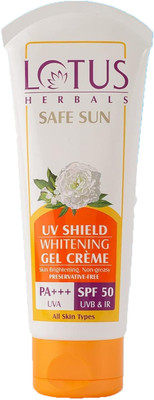 LOTUS Sunscreen - SPF 50 PA+++ Herbals Safe Sun UV Shield Whitening Gel Creme(100 g)