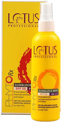 Lotus Professional Sunscreen - SPF 50 PA+++ Phytorx Sunblock Mist SPF50_100ml(100 ml)