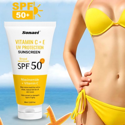 Sonavi Sunscreen - SPF 50 PA++ Sunblock Lotion For Lightweight & Oil free Sunscreen(60 ml)