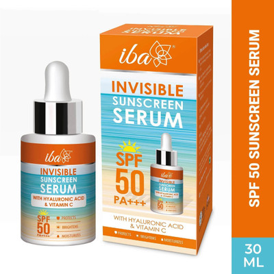 Iba Sunscreen - SPF 50 PA+++ Invisible Sunscreen Serum SPF 50 PA+++ with Hyaluronic Acid & Vitamin C(30 ml)