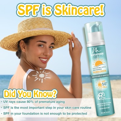 Metaverse Sunscreen - SPF Spf 50+ PA+++ Hydrating sunscreen Keep your skin quenched and protected Blue Light Protection(50 g)