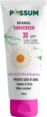 POSSUM Sunscreen - SPF 30 Botanical Sunscreen with Aloe Vera & Raspberry - Prevents Signs of Aging(100 ml)