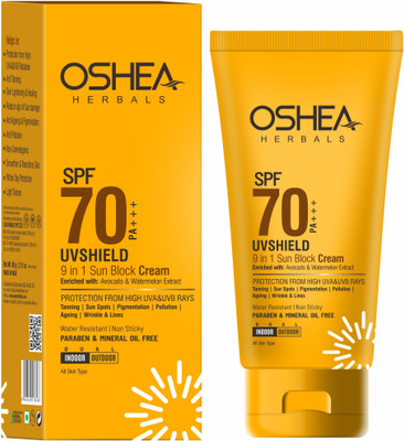 Oshea Herbals Sunscreen - SPF 50 PA+++ UVSHIELD 9 In 1 Sun Block Cream SPF(60 g)