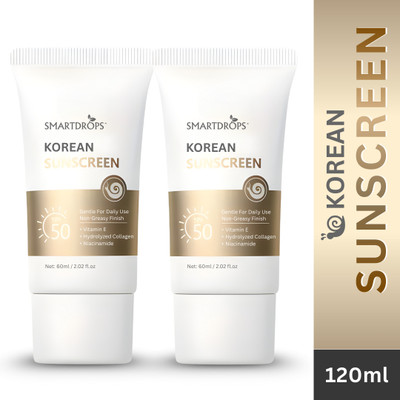 smartdrops Sunscreen - SPF 50 Korean Sunscreen Lightweight UV Defense Cream(120 ml)