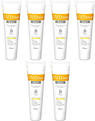 Brinton Sunscreen - SPF 50 PA+++ UV Doux Mineral Sunscreen,50g x Pack of 6(300 g)