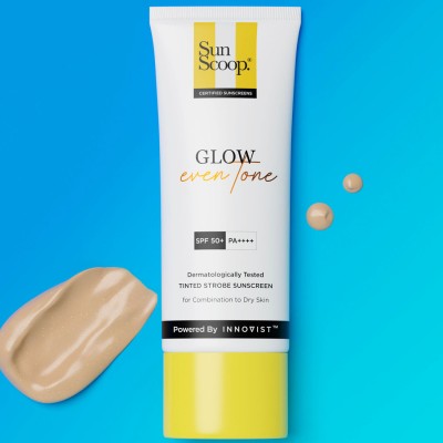 SunScoop Sunscreen - SPF SPF 50 PA+++ Glow Even Tone Cream Face Sunscreen| Tinted, & No White Cast(45 g)