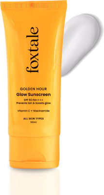Foxtale Sunscreen - SPF 50 PA+++ Glow Sunscreen with Vitamin C & Niacinamide for a Dewy Glow(50 ml)