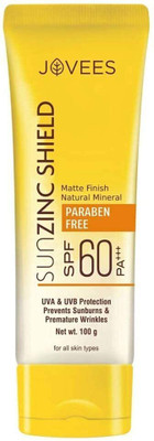 JOVEES Sunscreen - SPF 60 PA+++ Sun Zinc Shield(100 g)