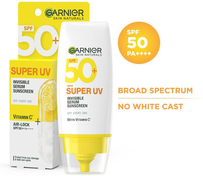 GARNIER Sunscreen - SPF 50 PA++++ Super UV Invisible Serum Sunscreen(30 ml)
