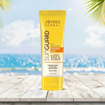 JOVEES Sunscreen - SPF 60 PA+++ Sun Guard Lotion 3-in-1 Matte Lotion | Broad Spectrum(100 ml)