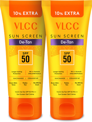 VLCC Sunscreen - SPF 50 PA+++ De Tan SPF Sunscreen Gel Cream - 100 g (Pack of 2)(200 g)