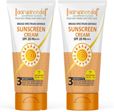 Aaryanveda Sunscreen - SPF 20 PA+++ Sun Protective SPF-20(133 g)