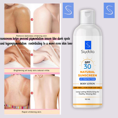 SIYDDIA Sunscreen - SPF SPF-30 PA++ for glow&whitening skin moisurise-(100 ml)