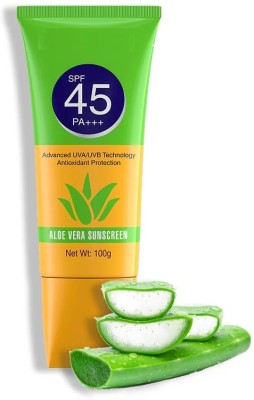 GFSU - GO FOR SOMETHING UNIQUE Sunscreen - SPF 45 PA +++ PA+++ Aloe Vera Sunscreen SPF 45 PA+++(100 g)