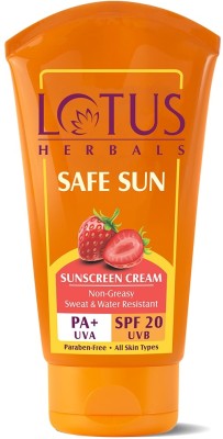 LOTUS HERBALS Sunscreen - SPF 20 PA+ HERBALS SAFE SUN SUN BLOCK CREAM(50 g)