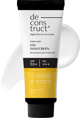 deconstruct Sunscreen - SPF 55+ PA+++ Lightweight Gel Sunscreen | No White Cast | For men & Women |(50 g)