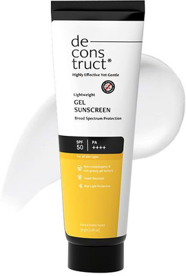 deconstruct Sunscreen - SPF 50 PA++++ Lightweight Gel Sunscreen | In-Vivo Tested | Non Greasy | For Men & Women(30 g)