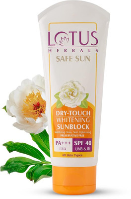 LOTUS Sunscreen - SPF 40 PA+++ Safe Sun Dry-Touch Whitening Sunblock(50 g)