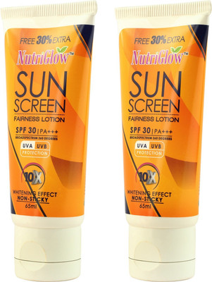 NutriGlow Sunscreen - SPF 50 PA+++ sunscreen fairness lotion set of 2(130 ml)