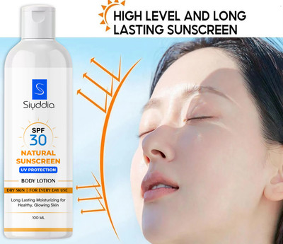 SIYDDIA Sunscreen - SPF SPF-30 PA++ Body Lotion for Fairness&Glowing skin PA+(100 ml)