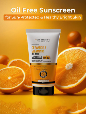 Dr. Sheth’s Sunscreen - SPF 50 PA++++ Ceramide & Vitamin C Oil-Free Sunscreen For Healthy & Bright Skin(50 g)