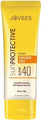 JOVEES Sunscreen - SPF 40 PA+++ Sun Protective Sunscreen Cream | For Normal to Dry Skin(50 g)