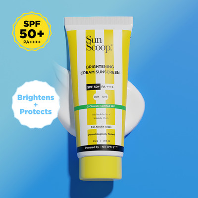 SunScoop Sunscreen - SPF SPF50 PA+++ Brightening Cream Face Sunscreen |with Vitamin C, No White Cast(45 g)