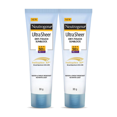 NEUTROGENA Sunscreen - SPF 50+ PA++++ Ultra Sheer Dry-Touch Sunblock| Water & Sweat resistant| No white cast(60 g)