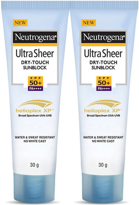 NEUTROGENA Sunscreen - SPF 50+ PA++++ Ultra Sheer Dry-Touch Sunblock| Water & Sweat resistant| No white cast(60 g)