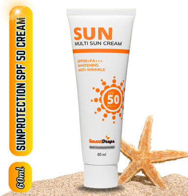 smartdrops Sunscreen - SPF 50 PA+++ Whitening Anti-Wrinkle Sunblock Sunscreen Creem For Deeply Hydrating(60 ml)