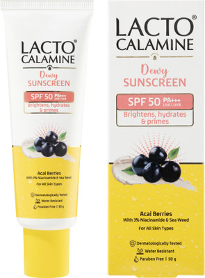 Lacto Calamine Sunscreen - SPF 50 PA+++ Dewy Sunscreen+Primer | UVA & UVB Protection(50 g)