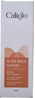 Caliglo Sunscreen - SPF 50 PA++ Sunscreen Lotion SPF 50+ & PA++ Broad Spectrum UVA/UVB Sunscreen & IR Protection(60 ml)