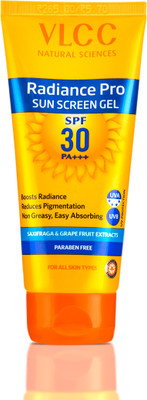 VLCC Sunscreen – SPF 30 PA+++ Radiance Pro Sun Screen Gel  (50 G) For Rs. 67 @ 76 %
