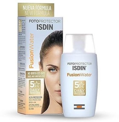 isdiN Sunscreen - SPF 50 PA++ Sunscreen SPF 50+ Fotoprotector Fusion Water Oil-Free ((50 ml)