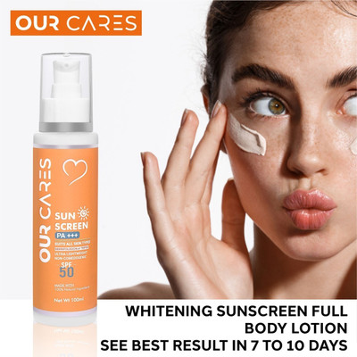 Ourcares Sunscreen - SPF 50 PA++++ Sunscreen Spf 50 UV A, UV B Protection for Oily No White Cast Broad Spectrum(100 ml)