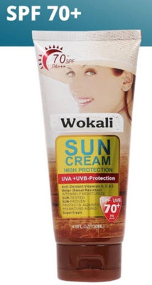 Wokali Sunscreen - SPF 70 PA+++ Spf 70 High protection UVA UVB pa +++ sunscreen(130 g)