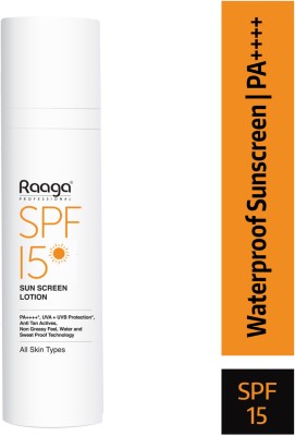 RAAGA PROFESSIONAL Sunscreen - SPF 15 PA++++ Sunscreen, Waterproof & Non-Greasy Lotion(55 ml)