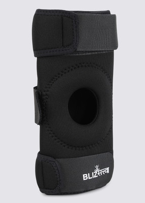Bliz Sattva Hinged Knee Brace with Open Patella | Dual Hinge Stability | Gel Ring for Knee Support(Black)